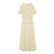 Short Sleeve Round Neck Stitching Plaid Slim Stretch Dress Women